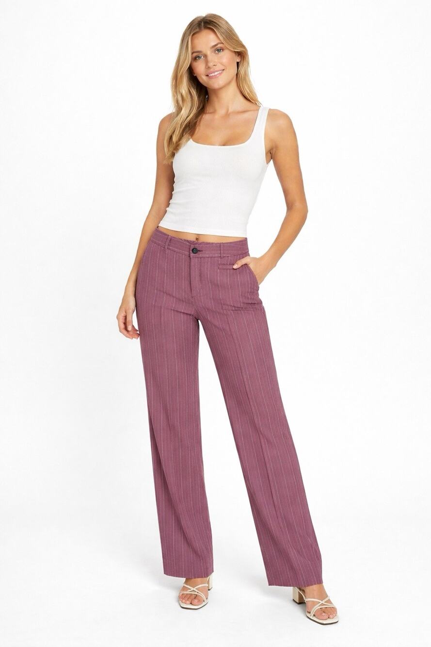Lilly Pulitzer Pink Pinstripe Wide-Leg Trousers Dress Pants Size 6